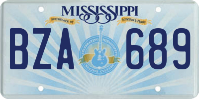MS license plate BZA689