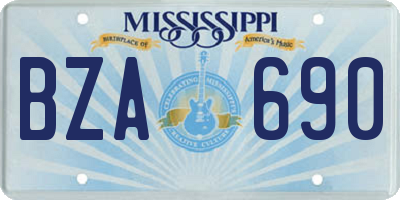 MS license plate BZA690