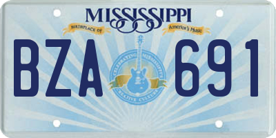 MS license plate BZA691