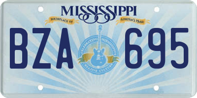 MS license plate BZA695