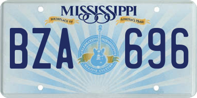 MS license plate BZA696