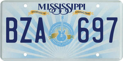 MS license plate BZA697