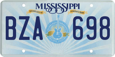 MS license plate BZA698