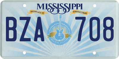 MS license plate BZA708
