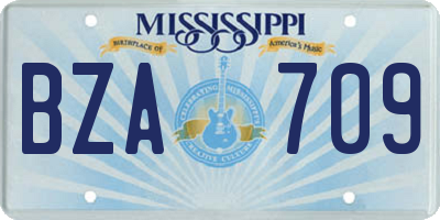 MS license plate BZA709