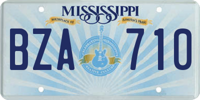 MS license plate BZA710