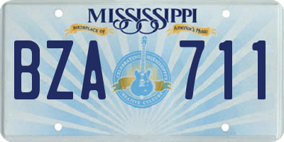 MS license plate BZA711