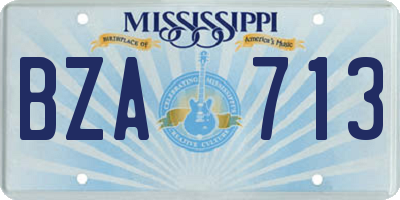 MS license plate BZA713