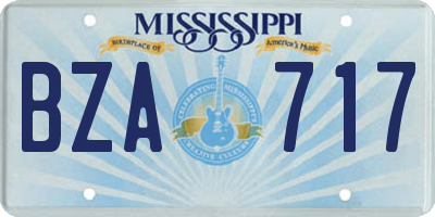 MS license plate BZA717