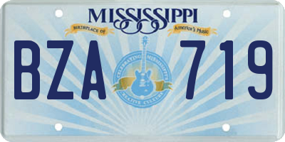 MS license plate BZA719