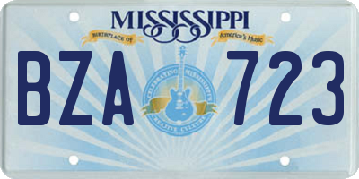 MS license plate BZA723