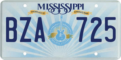 MS license plate BZA725
