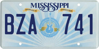 MS license plate BZA741