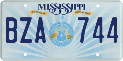MS license plate BZA744
