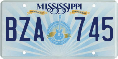 MS license plate BZA745