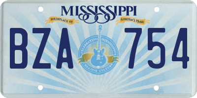 MS license plate BZA754