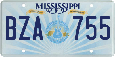 MS license plate BZA755