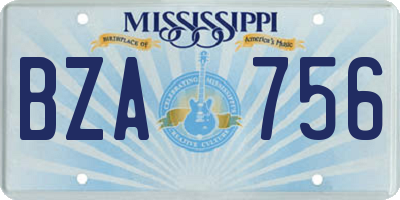 MS license plate BZA756