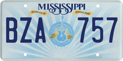 MS license plate BZA757