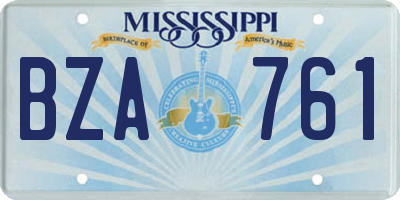 MS license plate BZA761