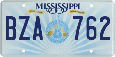 MS license plate BZA762