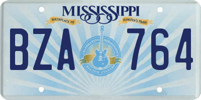 MS license plate BZA764