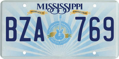 MS license plate BZA769