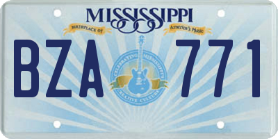 MS license plate BZA771
