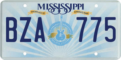 MS license plate BZA775