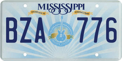 MS license plate BZA776