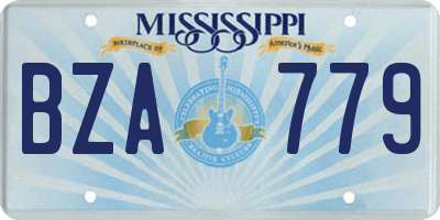 MS license plate BZA779