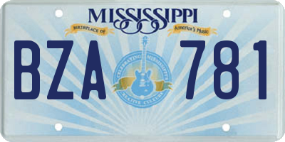MS license plate BZA781