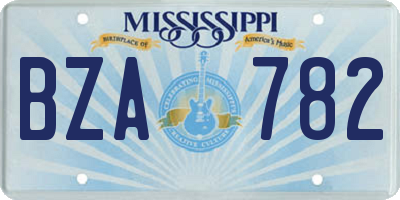 MS license plate BZA782