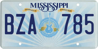MS license plate BZA785