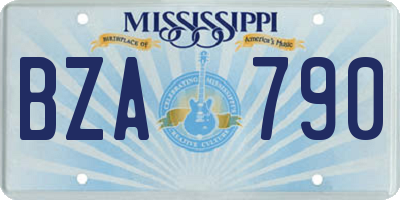 MS license plate BZA790