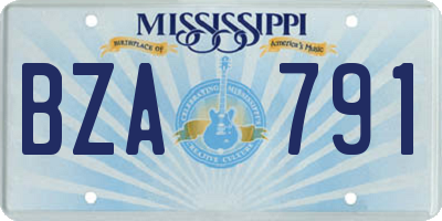 MS license plate BZA791