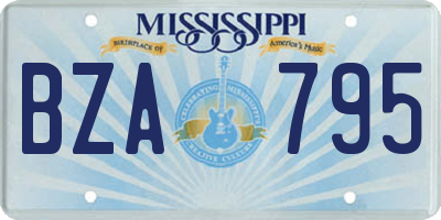 MS license plate BZA795