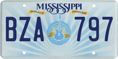 MS license plate BZA797