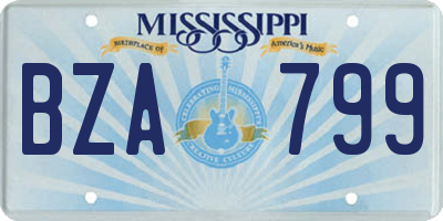 MS license plate BZA799