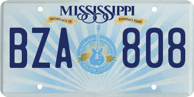 MS license plate BZA808