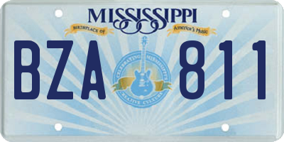 MS license plate BZA811