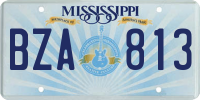 MS license plate BZA813