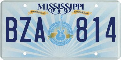 MS license plate BZA814