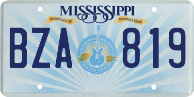 MS license plate BZA819