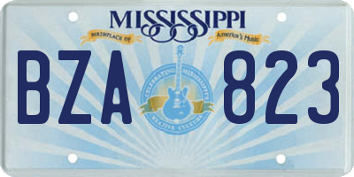 MS license plate BZA823