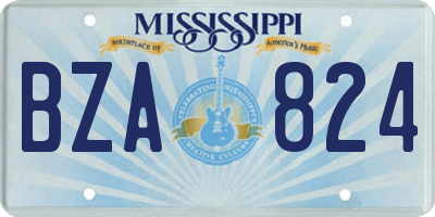 MS license plate BZA824