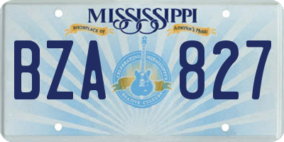 MS license plate BZA827