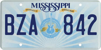 MS license plate BZA842