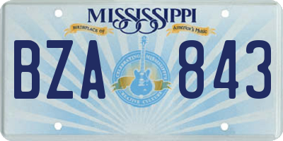 MS license plate BZA843