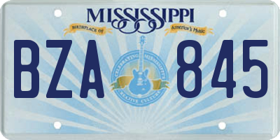 MS license plate BZA845